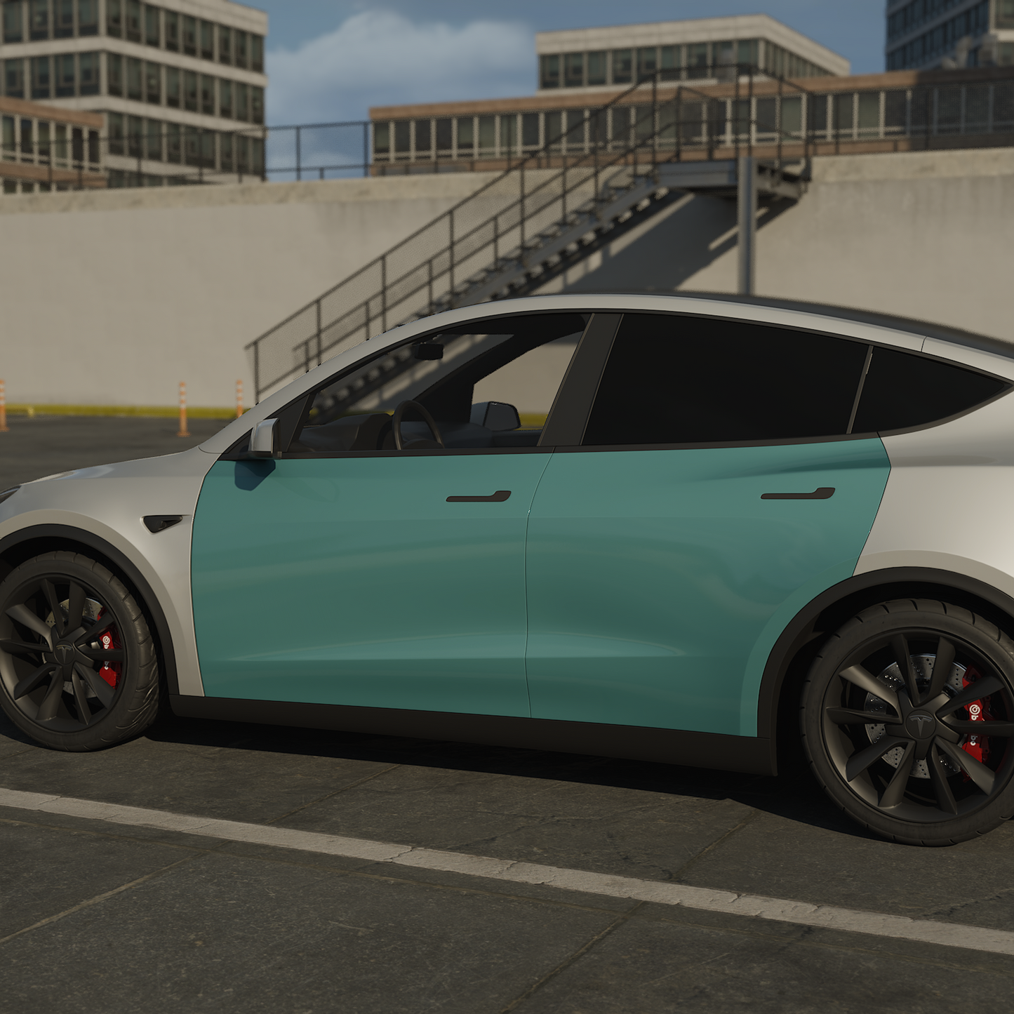 Model Y "Juniper" lakbeskyttelsesfolie PPF til døre