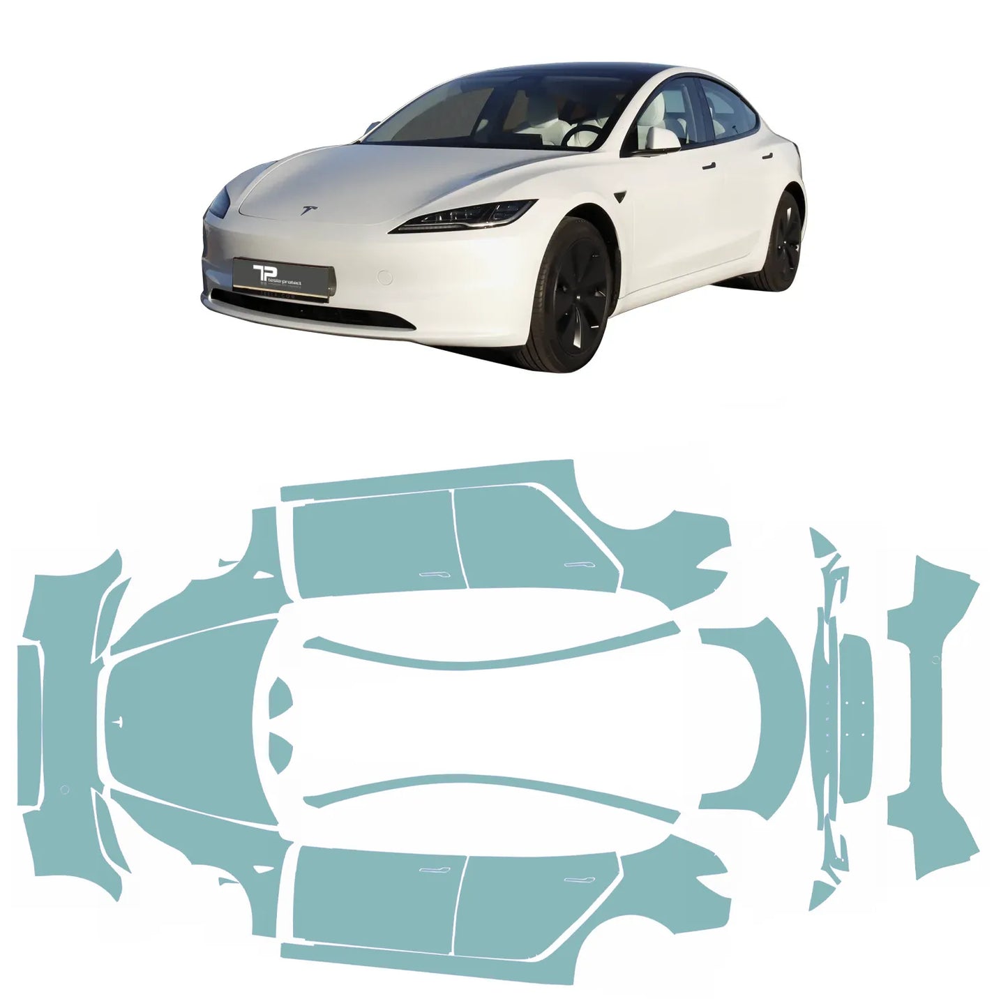 Model 3 "Highland" Komplet Paint Protection Film Set PPF