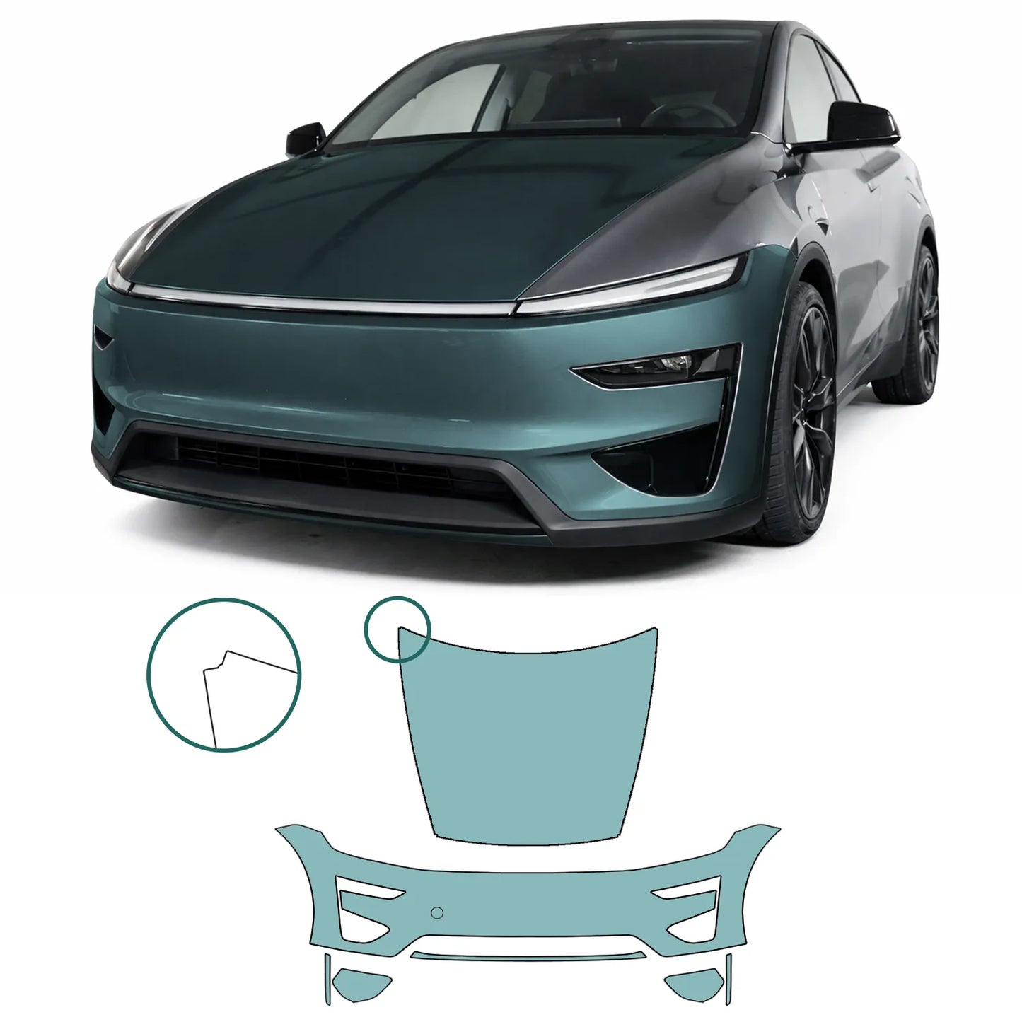 Model Y "Juniper" Performance Front Kit Regular – Lakbeskyttelsesfilmsæt PPF køretøjsfront