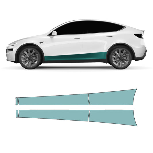 Model Y "Juniper" Sidekit large – Lakbeskyttelsesfilm PPF til den nedre dørområde